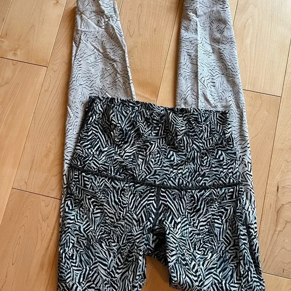 Lululemon Wunder Under Leggings Dazzle Nulux Alpine White Black, Size 4 - Picture 9 of 15